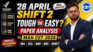 MAH CET 2026 BBA BCA BBM BMS BHMCT 🚀 28 April 2026 Shift 2 Paper Analysis 🔥 How was the paper?