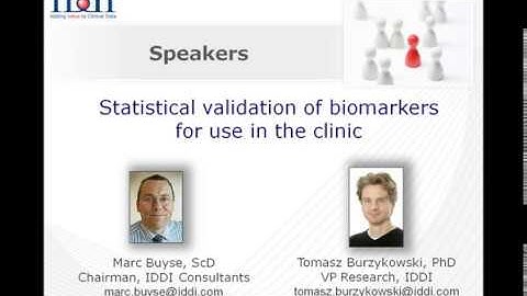 IDDI WEBINAR: Statistical Validation of Biomarkers