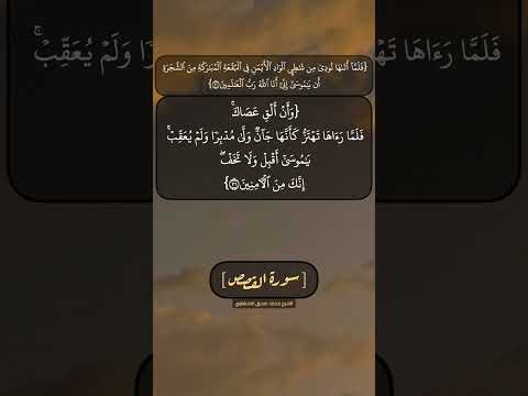 سورة القصص الآية ٣١ و ٣٢ بصوت الشيخ محمد صديق المنشاوي