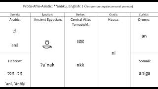 Afro-Asiatic Languages | Word Comparison
