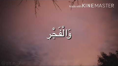 سورة الفجر ، بصوت هزاع البلوشي