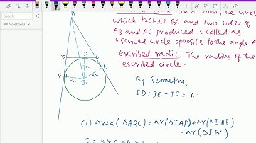 Trigonometry : - ( Escribed circle and escribed radii ) - 78.