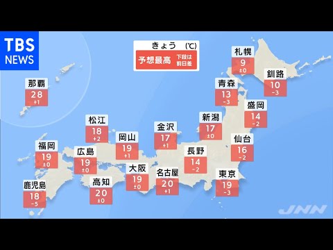 【10月21日 朝 気象情報】これからの天気
