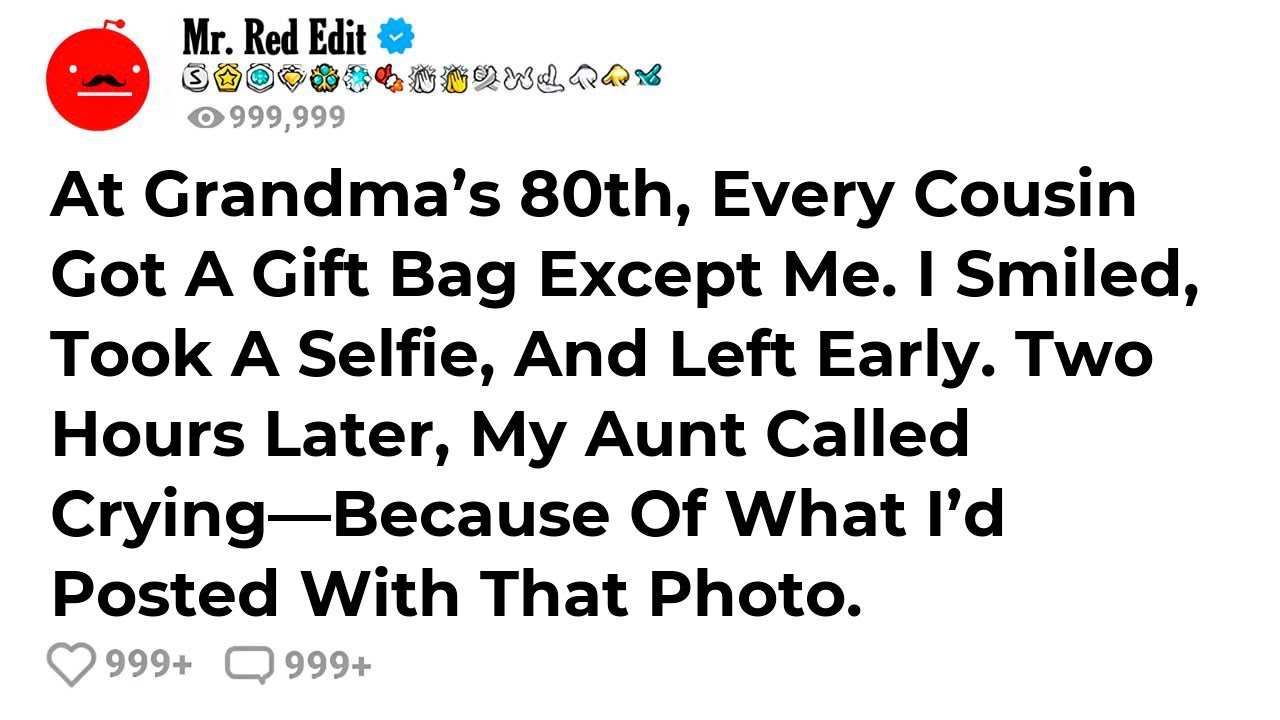 At Grandma’s 80th, Every Cousin Got A Gift Bag Except Me. I Smiled, Took A Selfie, And Left Early...