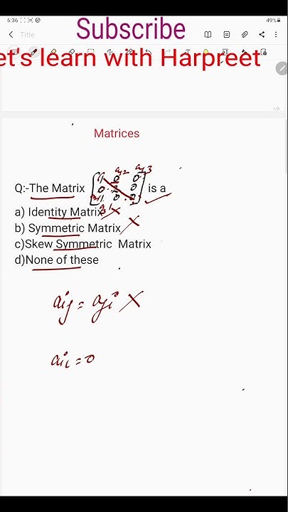 Matrix Trick 👌| Important MCQ for Class 12 term 1 | Matrix Trick for ...