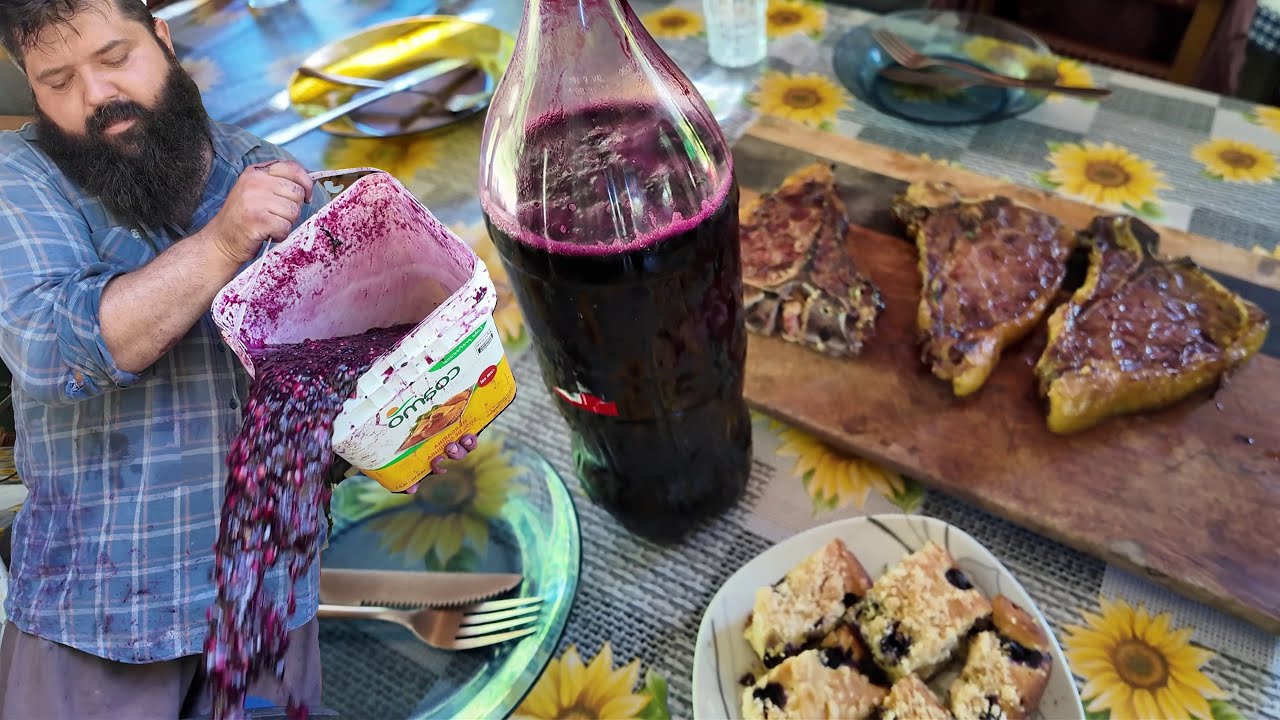 fizemos vinho doce e um churrasquinho de domingo
