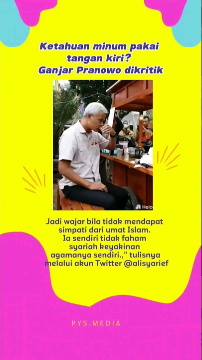 GANJAR MINUM PAKAI TANGAN KIRI DIKRITIK