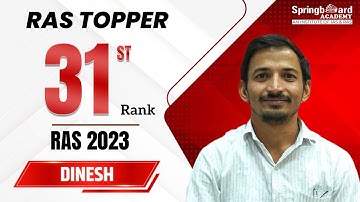Mr. Dinesh  | RAS-2023 | Rank-31 | Mock Interview | SpringBoard Academy
