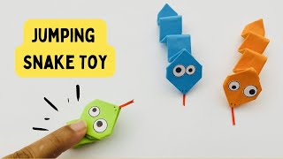 How To Make Easy Jumping Paper snake Toy  For Kids / Moving Paper Toy / Paper Craft / Origami toy