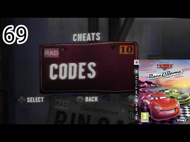 CARS RACE O RAMA:CHEAT CODES 