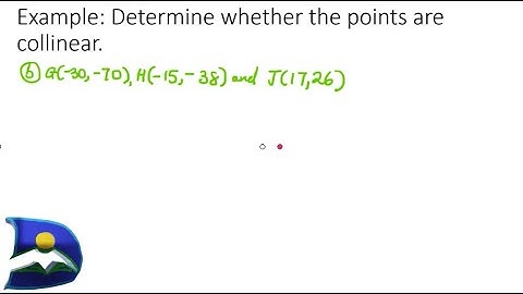 Collinear: Points and slope of a Linear equation
