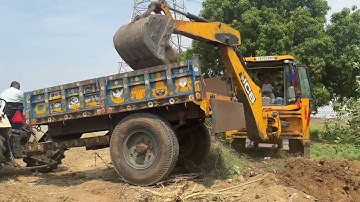 Jcb 3dx Backhoe Machine Loading mud in Swaraj Tractor || Swaraj Tractor Loading Video Part-14