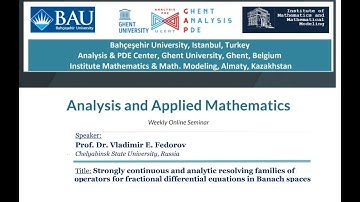 AAM Seminar - Strongly continuous - analytic resolving families of operators for fractional diff eqn