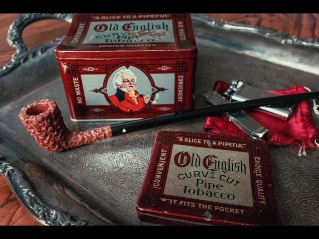 old english curve cut pipe tobacco tin Vintage - 1910 - From Dustymillerantiques Old English, curve cut pipe