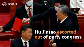 Hu Jintao escorted out of party congress