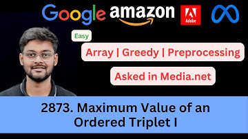 ✅ LeetCode 2873 Maximum Value of an Ordered Triplet I | Array | Preprocessing 🔥