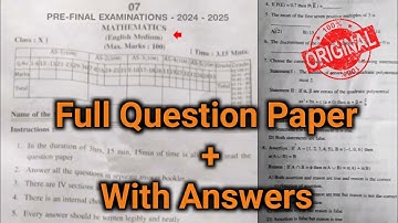 Pre final 10th maths real question paper with answers 2025|💯Ap 10th mathematics pre final answer key