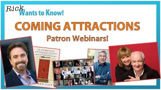 7 New Webinars, Livestream with Rick Green and Special Guests