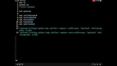 Running Python on the iPad using VIM editor and a-shell app