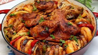 طبخ الدجاج مع الباذنجان بهذة الطريقة الفخمة يجعلها لذيذة جداً! Cooking chicken and eggplant recipe