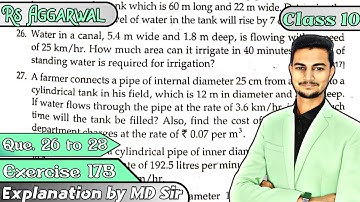 Volume and Surface Area of Solids | Class 10 Exercise 17B | Q26 to Q28 | Rs Aggarwal Class 10 | CBSE