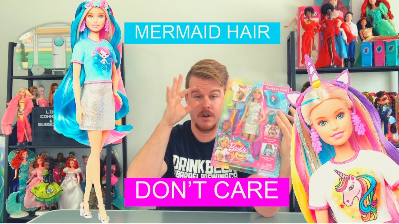 Barbie Fantasy Hair Doll with Mermaid & Unicorn Looks New