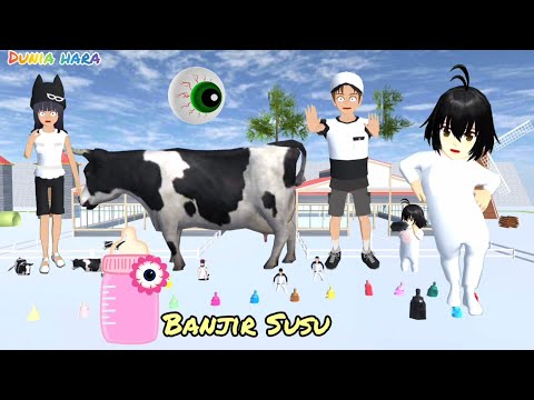 Banjir Susu Karena Sapi Raksasa 😱| Botol Susu Ubah Smua Orang, Yuta Panik | Sakura School Simulator