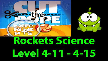 Cut the rope Experiments Rocket Science (Raketentechnik) Level 4-11 - 4-15 3 stars walkthrough [HD]