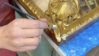 Gold-leafing a Gilded Mirror Frame