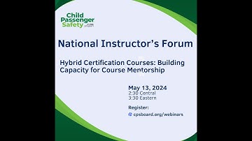 National Instructor Forum Hybrid Certification Courses:  Building Capacity for Course Mentorship