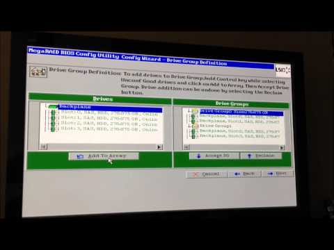 IBM MegaRAID BIOS Config Utility RAID 10 Configuration (System x Express x3300 M4)