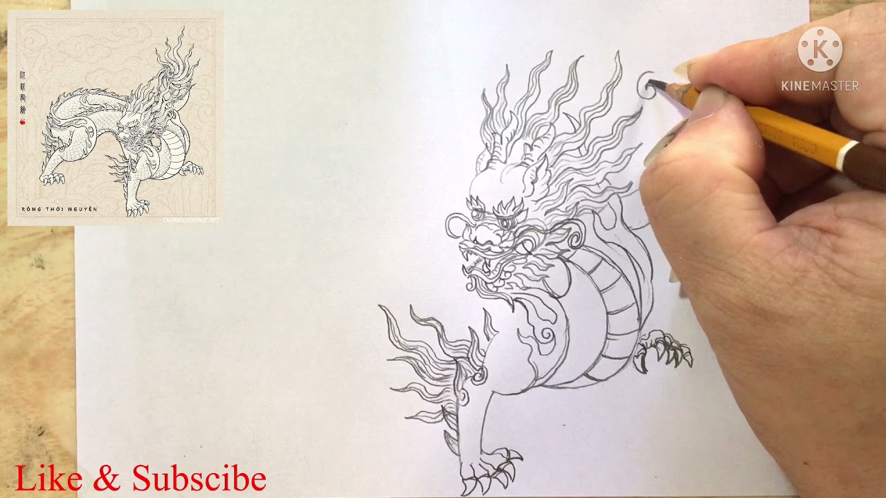 Vẽ Hoạ Tiết Rồng Thời Nguyễn #hoavanco# (Rồng Thời Nguyễn Trung Hưng ...