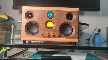 diy黑胡桃红樱桃双拼实木双重低音双振膜2.1声道桌面便携蓝牙音箱