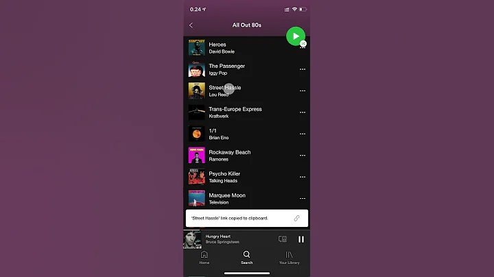 Spotify UX Ideas long press copy to clipboard