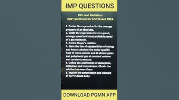 Most IMP Questions || Kinetic Theory of Gases and Radiation | HSC Board 2024  |  MUKESH SIR