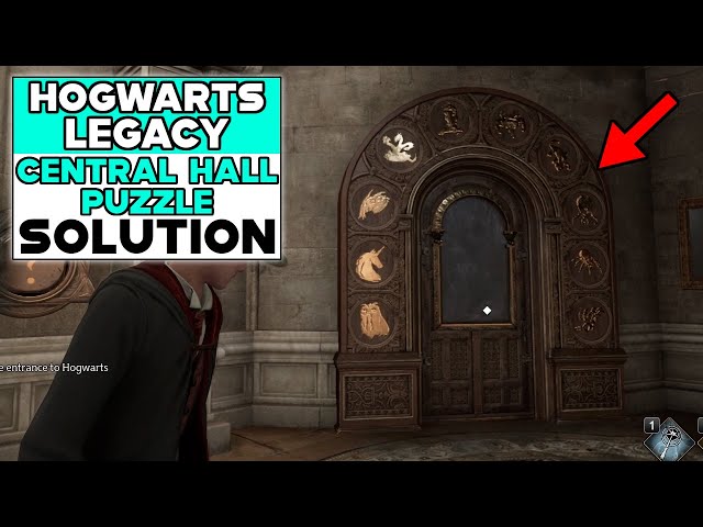 How to Solve Triangle Puzzle in Hogwarts Legacy - 21 17 Central Hall Door  Solution 