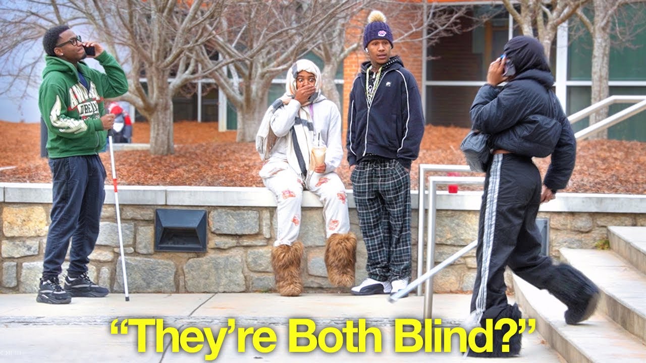 Staring At People Then Acting Blind Prank In The Hood..