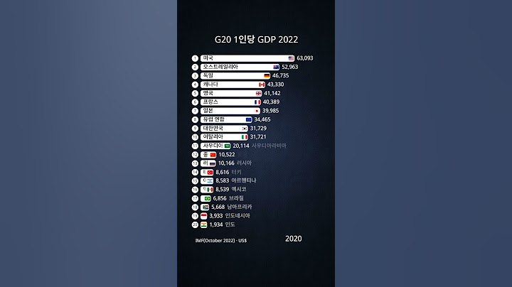 G20 국가 1인당 GDP 2022