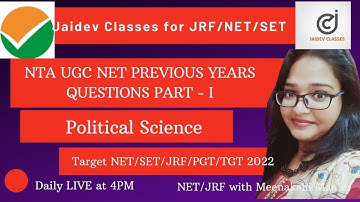 NTA UGC NET 2022  I Political Science Previous Year Questions PART 1 I Meenakshi Singh
