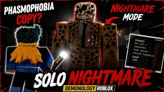 Playing Phasmophobia Copy SOLO in NIGHTMARE Mode 😱 | Demonology Roblox