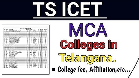 TS ICET-MCA Colleges in Telangana ||MCA Colleges in Hyderabad||MCA Colleges list with fee details.