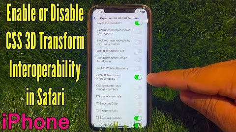 How to Enable or Disable CSS 3D Transform Interoperability in Safari on iPhone X
