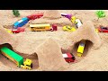 Caminhoes escavadeira tratores carretas carros e onibus video para criança na areia