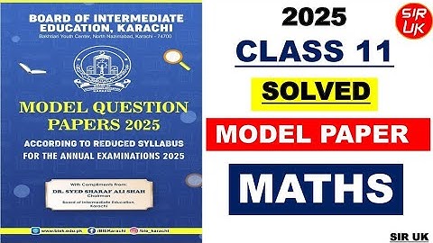 class 11th maths model paper mcqs 2025 | 11th maths solved model paper mcqs  #sindhboard #trending