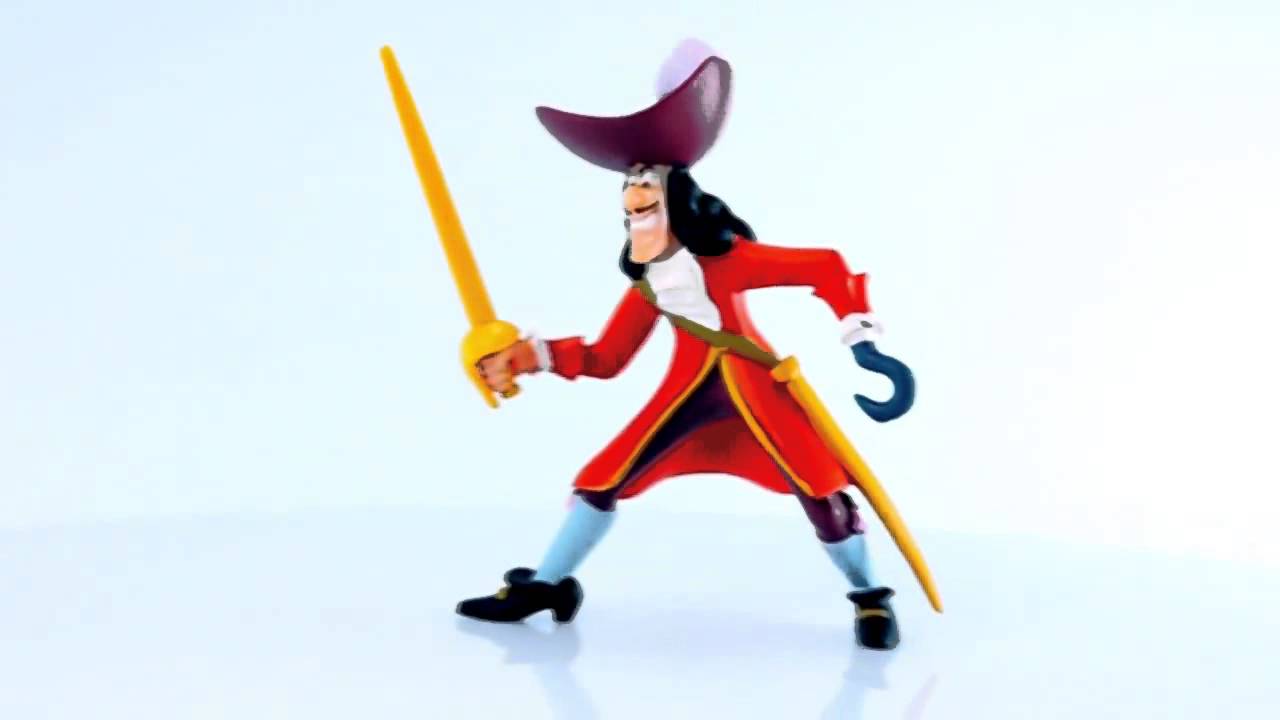 miniatura capitão gancho peter pan disney start omega toys youtube