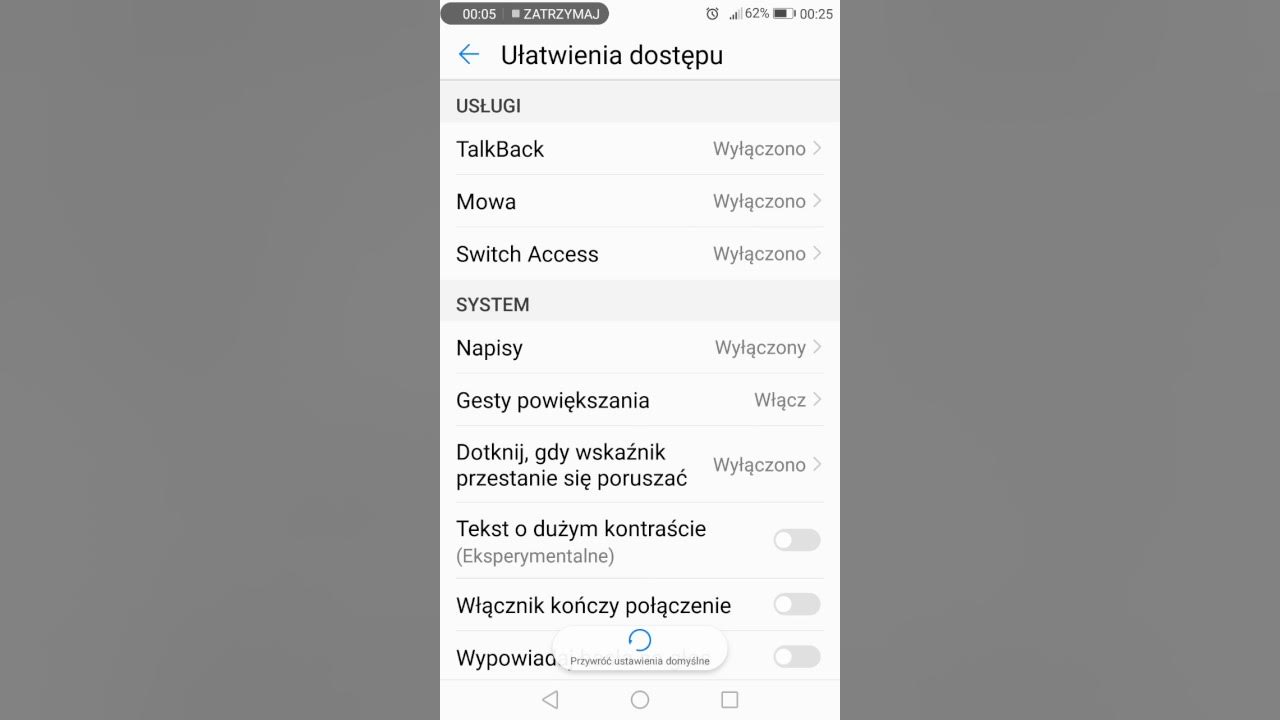 Funkcja switch access YouTube