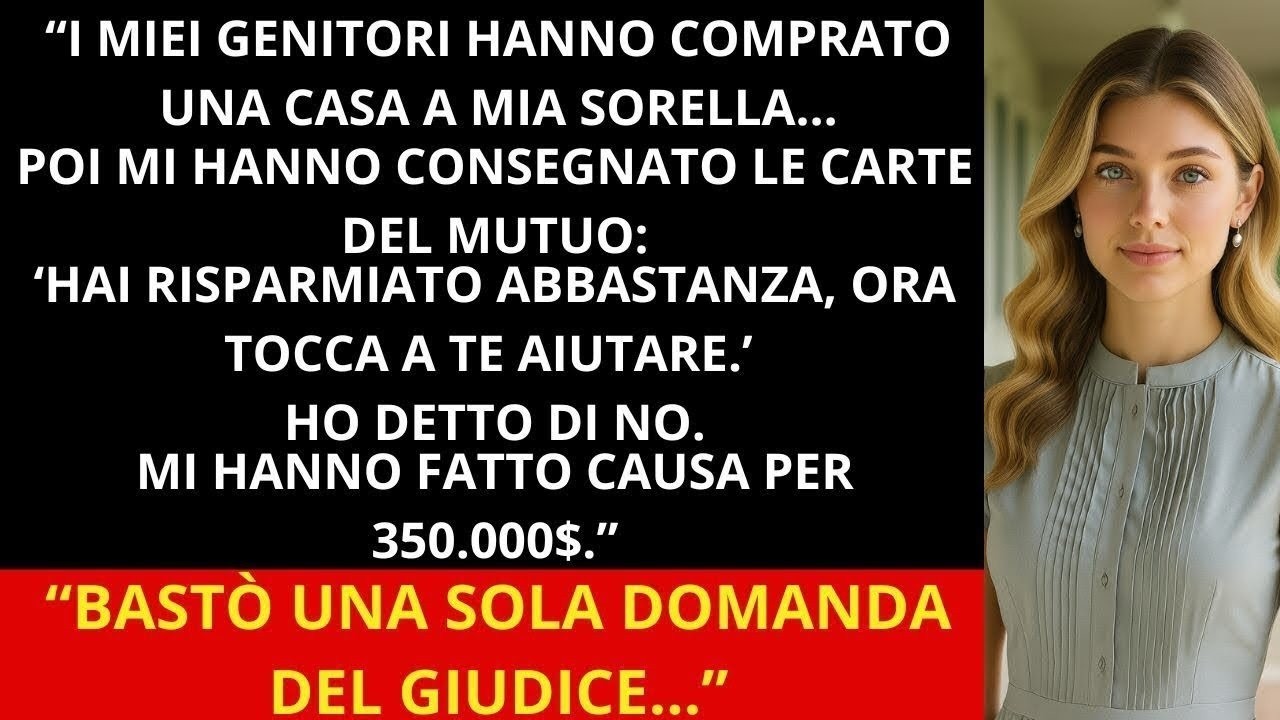 I miei genitori volevano che pagassi il mutuo di mia sorella  Ho rifiutato, Ora vogliono 350 000$