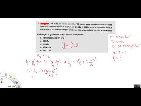 [Mecânica dos Fluidos] EX3 Equação de Bernoulli