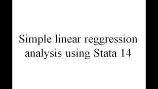 Simple linear regression analysis using Stata #stata #simplelinearregression #linearregression