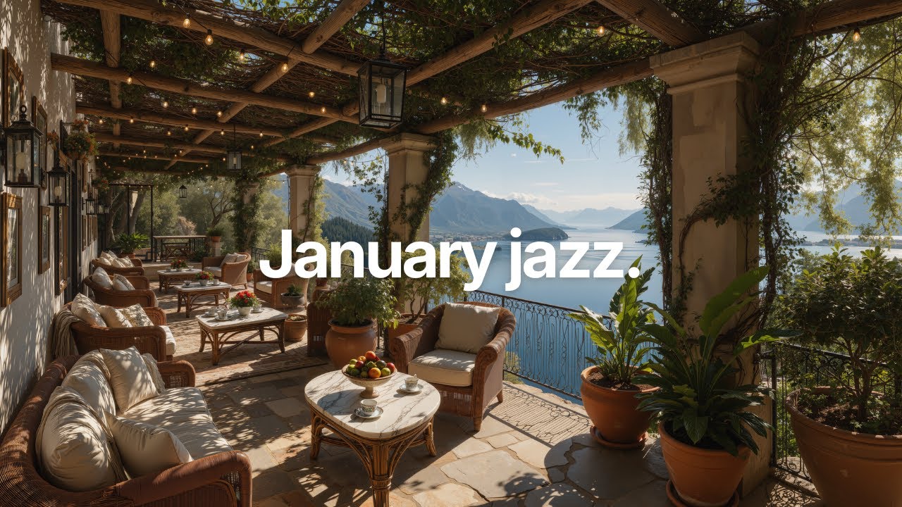 Джазовая Атмосфера Кофейни В Январе | Спокойное Кафе На Берегу Озера С Нежной Джазовой Музыкой Дл...